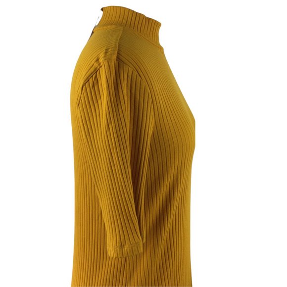 Style & Co Mock Turtleneck Gold Ribbed Dress, XS  -  NWT - Picture 4 of 7
